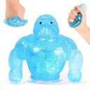 Squishy Monkey Sugar Stress Balls for Adults Kids, Sugar Monkey Sensory Fidget Toys, Slow Rising Squeeze Ball for Anxiety Relief, Fun Stretchy Stress Toys for Boys and Girls, Party Favors (Blue)