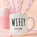 Fatbaby Hubby Wifey Est 2026 Couple Coffee Mug, Bridal Shower Engagement Wedding Anniversary Valentines Day Gifts For Couples Newlywed Husband Wife His Her Tea Cup 11 OZ