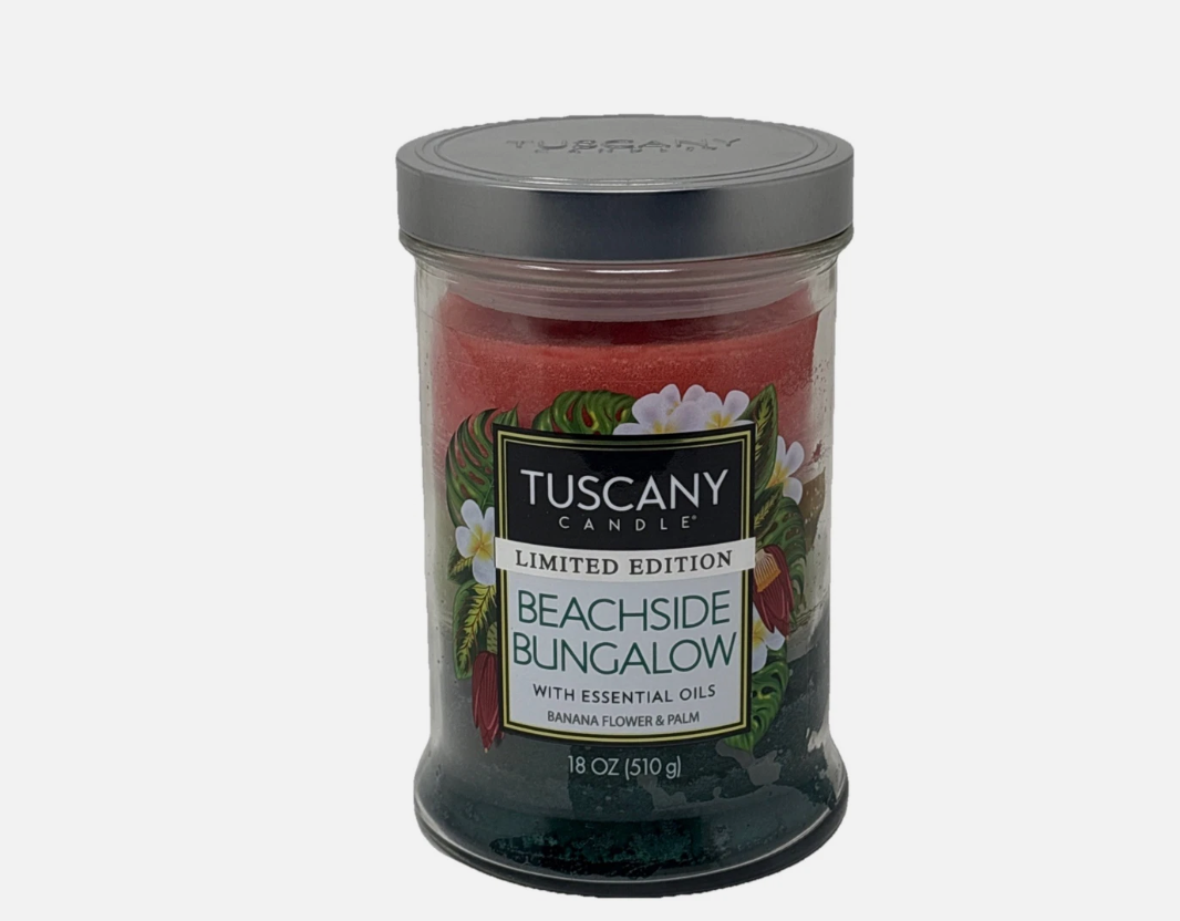 Tuscany Candle Limited Edition Beachside Bungalow 18oz Banana Flower/Palm Scent