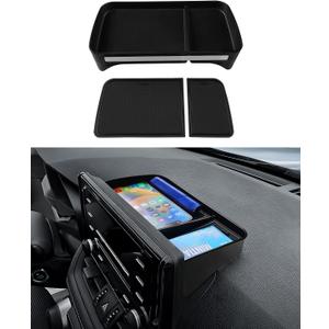 Karltys Dashboard Center Console Organizer for Toyota RAV4 2019-2025 Accessories (NOT for 10.5-Inch Screen), RAV4 Dash Organizer for Phones, Keys & More, ABS Dash Storage Tray with Non-Slip Liners