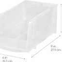 IRIS USA 4-Pack, Medium Plastic Stackable Storage Bin Organizer, Clear