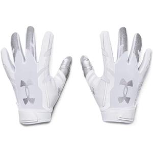 Under Armour Men's F8 Football Gloves ((100) / White / Metallic Silver)