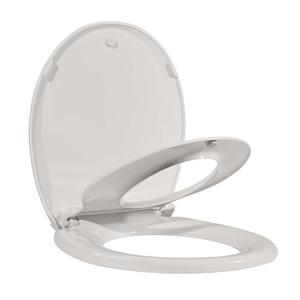 Garvee 17" Round Potty Training Toilet Seat, Built-In Soft Quiet Close Lid with Magnetic Biscuit Color Kids Seat and Non-Slip Design, Easy to Install and Clean