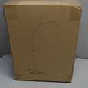 Modern Arc Floor Lamp with Metal Hanging Dome Shade, Industrial Adjustable Over the Couch Stand Up Light, Marble Base Farmhouse Tall Task/Reading Standing Lamp for Living Room Bedroom Office, Black