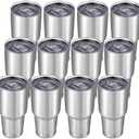 Cool Yoleb 30 oz Tumbler with Lid Stainless Steel Tumblers Bulk Vacuum Insulated Cup Reusable Powder Coated Travel Mug Double Wall Leak Proof Cups Keep Cold Drinks for 12 Hours Stainless, Set of 11