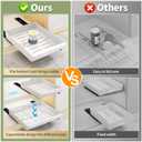 DOMNIU 2 Pack Pull Out Cabinet Organizers Expandable, Plastic Slide Out Drawers for Kitchen, Bathroom, Pantry, Under Sink Storage, Pull Out Drawers Fixed with Adhesive Nano Film (White, 11.6''-17.5'')