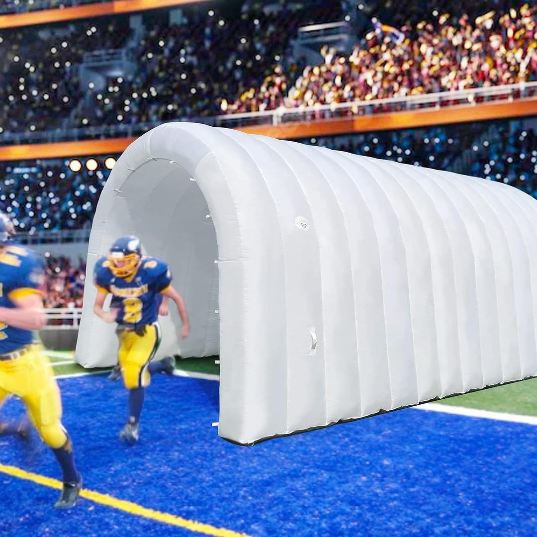 Inflatable Sports Tunnel Entrance with Built-in Blower Advertising & Event Archway for Exhibitions, Shops, Supermarkets & Schools (White, 16x10x10Ft)