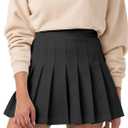 SCKTOO Womens Girl High Waisted Pleated Tennis Skirt School A-Line Skater Skirts with Lining Shorts (Medium)