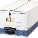 Bankers Box 12-Pack String & Button Medium-Duty File Box, Legal, FastFold