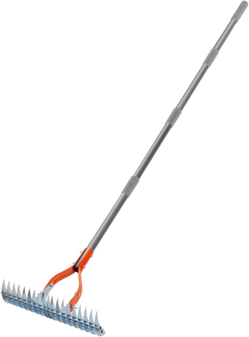  Thatch Rake Scarifying Rake Leaf Rake Adjustable Rake Head Dethatcher Rake Steel Dethatching Rake for Grass Grooming 10 Pack
