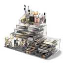 Readaeer Makeup Cosmetic Organizer Storage Drawers Display Boxes Case with 12 Drawers(Clear) (9.4 x 5.4 x 15.9 inches)