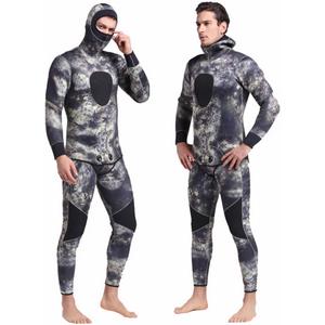 Nataly Osmann Men 5mm Spearfishing Premium Camouflage Neoprene Wetsuit Scuba Diving Suit Hoodie Snorkeling Suits (X-Large)