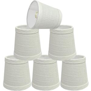 Aspen Creative 32713-6B, Empire Clip-On Chandelier Lamp Shade, Off White, 3" Top x 4" Bottom x 4" Slant Height, Set of 6