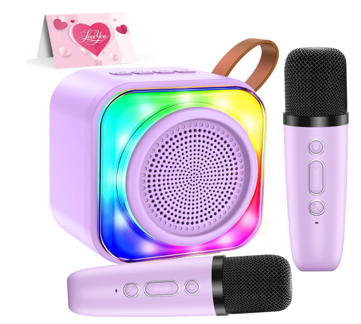 MicQutr Karaoke Machine with 2 Microphones for Kids, Toys Birthday Gifts for Ages 312 Years Old Girls Boys, Mini Karaoke Microphone with Protable Bluetooth Speaker for Singing Party Outdoor Play