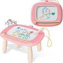 Kikidex Magnetic Drawing Board, Toddler Girl Toys for 12 Year Old, Doodle Board Pad Learning and Educational Toys for 1 2 3 Year Old Baby Kids Birthday Gift(Soft Pink)