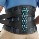 Rakiie Back Braces for Lower Back Pain, Lumbar Support for Men & Women, Breathable Soft Mesh Fabric and 7 Stays All-round Support, Back Support With Lumbar Support Pad for Home & Lifting at Work, Size L (Waist: 39.4"-45.3")
