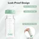 COMI Wide Neck Glass Breastmilk Collection n Storage Bottle, 2 Packs,10oz with Screw Ring Sealing Disk,Re-markable Sealing Disc,BPA Free,Fits Breast Pumps&Nipples(2 Green Lids)