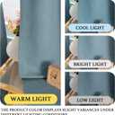 H.VERSAILTEX Grommet Natural Linen Textured Kitchen Curtains 45 inch Length, Thick Faux Linen Room Darkening Window Treatment Set for Farmhouse/Bedroom 52W x 45L,2 Panels,Heather Stone Blue