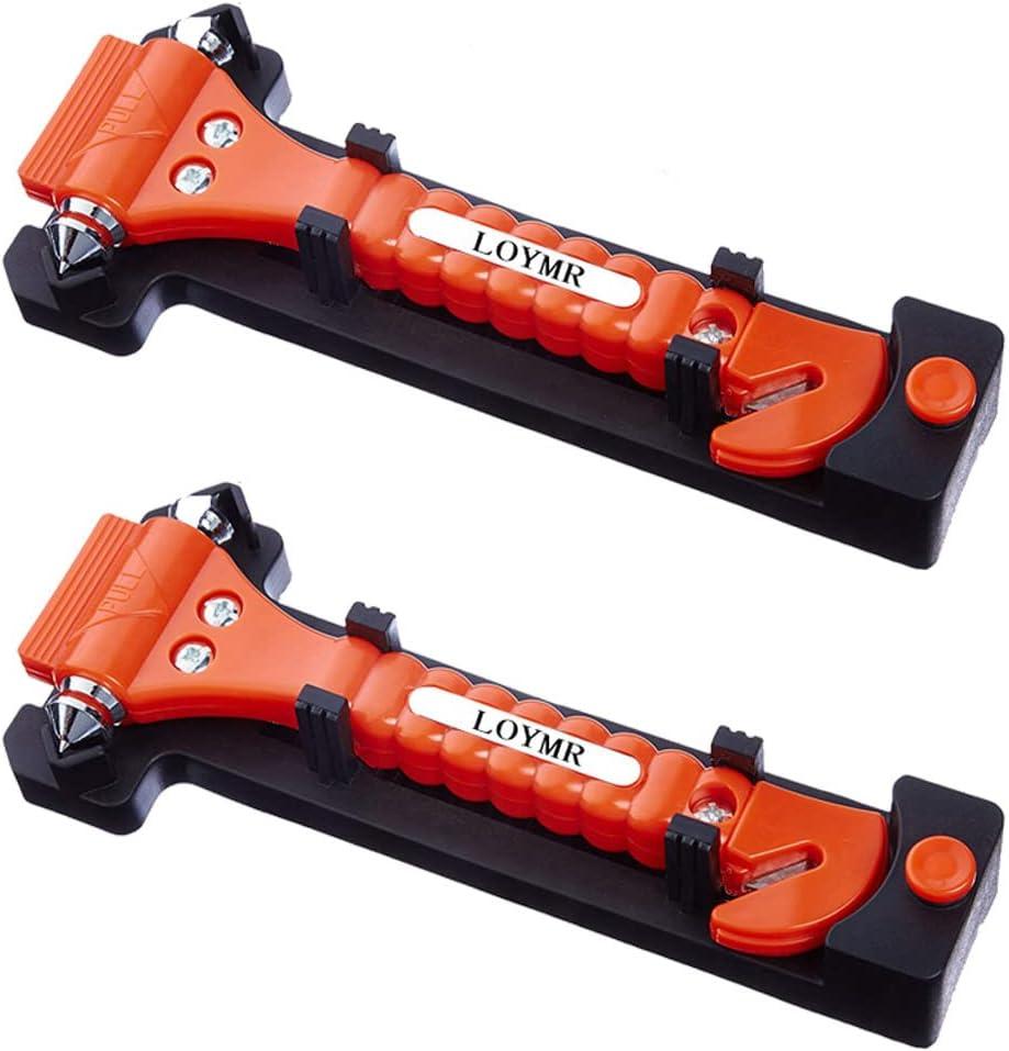 LOYMR 2 PCS Car Safety Hammer, Window Breaker Seatbelt Cutter, Glass Breaker, Car Window Glass Hammer Breaker and Auto Safety Seatbelt Cutter 2-in-1 Rescue Disaster Escape Tool LOYMR 2 PCS Car Safety Hammer, Window Breaker Seatbelt Cutter, Glass Breaker, Car Window Glass Hammer Breaker and Auto Safety Seatbelt Cutter 2-in-1 Rescue Disaster Escape Tool