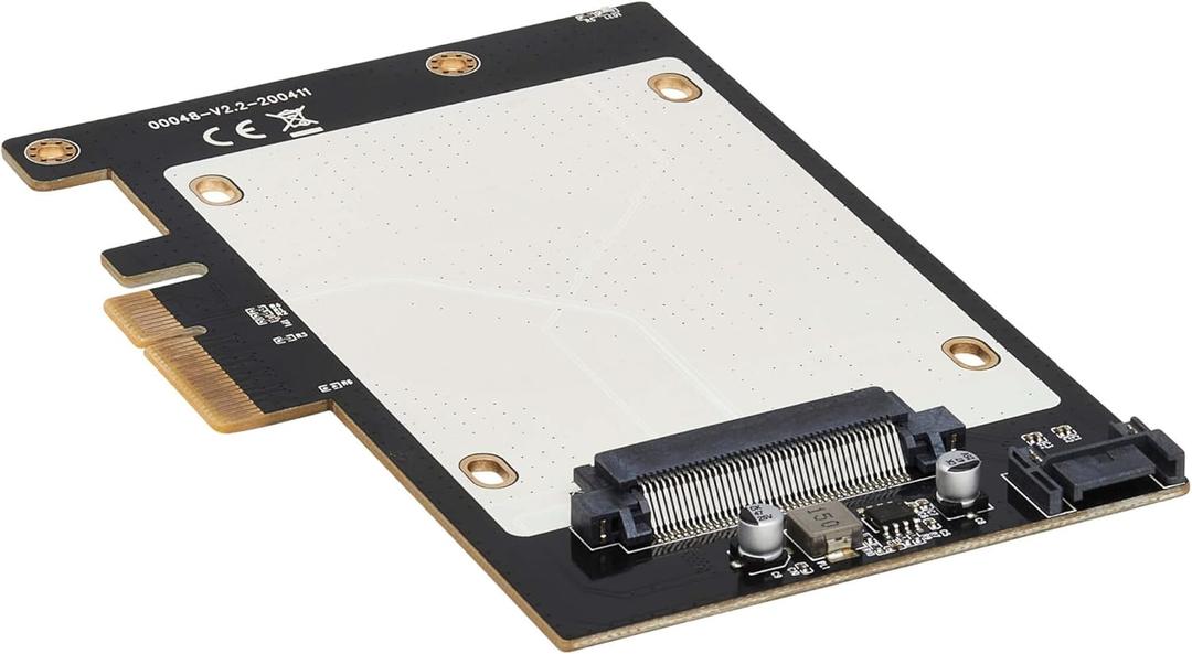 Tripp Lite U.2 to PCIe Adapter for 2.5″ NVMe U.2 SSD, SFF-8639, PCI Express Card, Supports U.2 SSDs and SATA I/II/III SSDs & HDDs, Backward Compatible with PCIe 2.0 & 1.0, (PCE-U2-PX4)