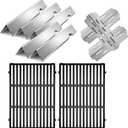Genesis ii E-310 Cast Iron Grill Grates for Weber Genesis ii Grill Parts 66032 Stainless Steel Flavorizer Bars Heat Deflector for Weber Genesis ii E-315 E-335 S-335 300 Series GS4 Grill Parts
