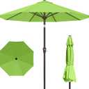 PatioKingdom 10FT Patio Umbrella with Push Button Tilt and Crank, Outdoor Market Umbrella with 8 Fiberglass Ribs, UV Protection Table Umbrella for Pool,Backyard,Garden,Deck