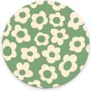 Mouse Pad, Premium-Textured Small Round Mousepad 7.9 x 7.9 x 0.12 Inch, Anti-Slip Rubber Mouse Mat, Pretty Cute Mouse Pad for Office Home Gaming Laptop Men Women,Vintage Groovy Green Flowers