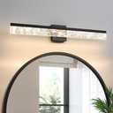AIJIASI Modern Vanity Lights for Bathroom, 32 Inch Black Bathroom Light Fixtures Over Mirror, 24W Dimmable LED Vanity Lighting Fixtures for Bath Mirror Restroom Bedroom 3000K