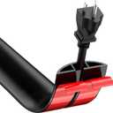 CrocSee 4ft Self-Adhesive Floor Cord Cover for Wires, Low Profile Cord Hider Cable Management, Trimmable PVC Cord Protector - Cord Cavity = 0.47" (W) x 0.29" (H) - Black