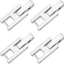 WEBEEDY 4 PCS Fold Over Clasp Set for Bracelet or Watch Stainless Steel Watch Extension Clasp Square Metal Strap Replacement Accessories for Jewelry Making Women Adults DIY Craft,Silver,20x7mm