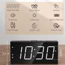 PPLEE Alarm Clock for Bedroom, 2 Alarms Loud LED Big Display Plug in Simple Basic Digital Clock with USB Charging Port, Adjustable Volume, Dimmable, Snooze for Deep Sleepers Kids Elderly Home Office (White)