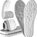 4D Cloud Steppers Insoles for Men and Women - Shock Absorption Inserts, Soft Anti-Fatigue, Relieve Foot Pain, Memory Foam Insoles for Shoes, Boots & Sneakers (Gray, Men: US 4-7/ Women: US 5-8.5)