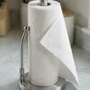 SMARTAKE Paper Towel Holder, Paper Towel Dispenser Standing Weighted Base Non Slip, Spring Arm for Easy Tear, Stainless Steel Paper Towel Holder for Home Kitchen Countertop Tabletop, Silver