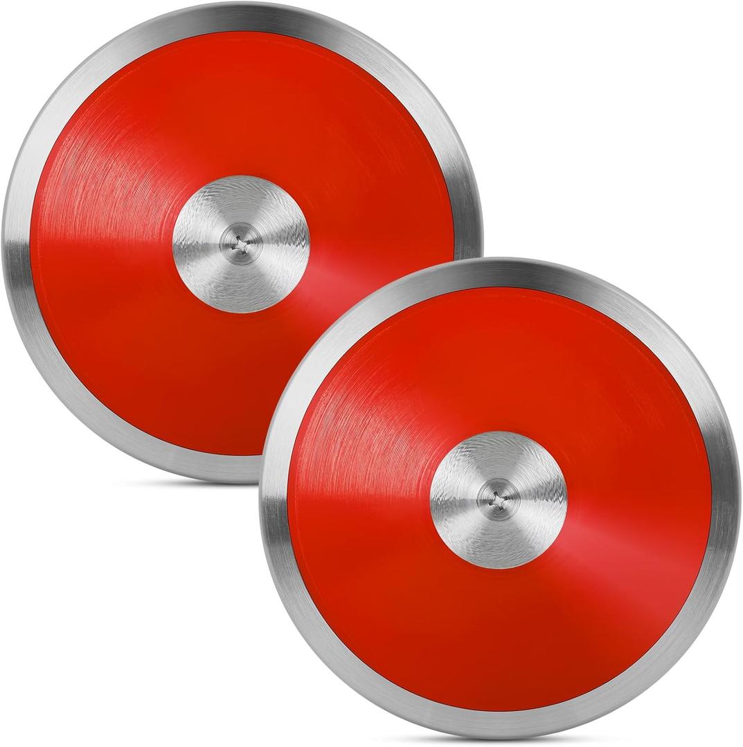 2 Pcs Sports Training Discus for School Track and Field, 1kg Nylon Discus with Steel Rim and Center, Men Women Discuses for Outdoor Practice Throwing