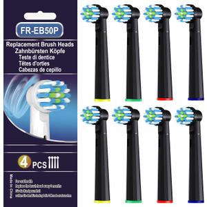 Replacement Toothbrush Heads for Oral B Pro 1000 Replacement Heads,Braun Replacement Brush Heads Refill Compatible with Genius X,Smart 1500,Pro 5000,8 Count,Black