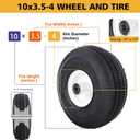 (2 Pack)4.10/3.50-4 Tubeless Lawn Mower Tire and Wheel,New Sawtooth Tread Tubeless Tire,3/4" and 5/8" Bearing, 4-1/4" Centered Hub,Compatible with Toro TimeCutter and Exmark Ouest Z-Turn Mower