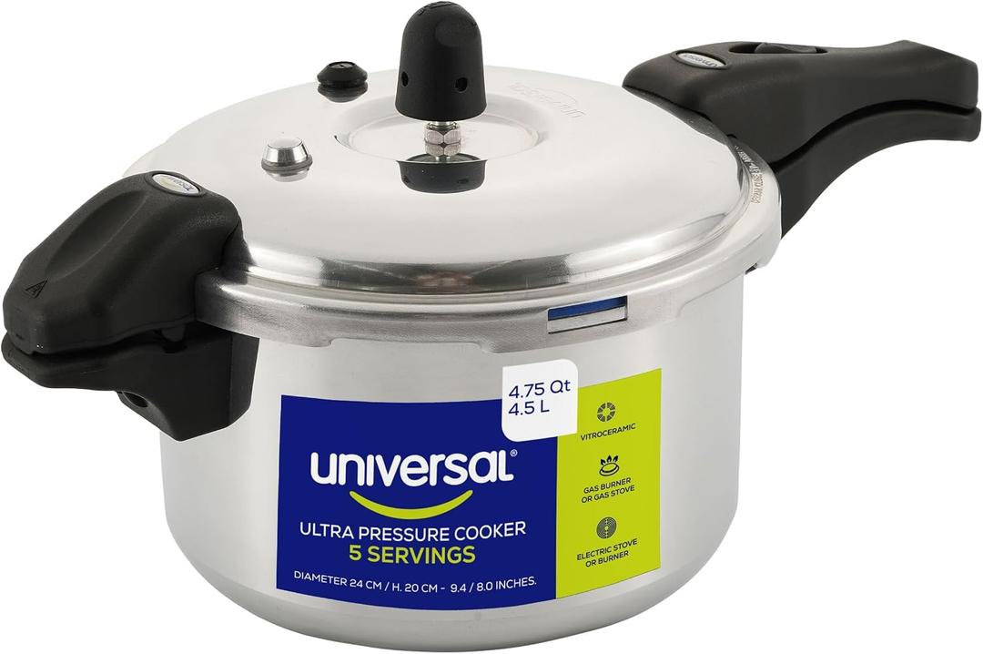 Universal Aluminium Ultra Pressure Cooker With 6 Safety Systems (4.75, Quarts)