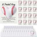 Hollowfly 12 Set Baseball Pocket Hug Heart Shape Stitching Pocket Hug with Inspirational Cards and Organza Bags Encouragement Gifts for Baseball Players Athletes Teams Sports Lovers Coaches Graduation