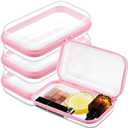Hoolerry 3 Pcs Clear Hard Zipper Case Makeup Bag Plastic Zipper Pouch Christmas Storage Case Portable Travel Organizer Bin for Cosmetics, Building Blocks, Puzzles (Pink,S)