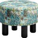 Small Foot Rest Stool Ottoman, Line Round Short Low Foostool for Chair, Under Office Desk, Living Room