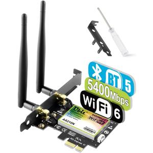 5400Mbps PCIE WiFi Card Intel 6E Chipset (6GHz&5Ghz&2.4GHz) PCIe WiFi Card BT 5.3, WiFi Adapter mit OFDMA, Ultra-Low Latency, Windows 10/11 (64bit)
