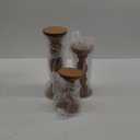 Farmhouse Wooden Candle Holders for Pillar Candles Set of 3, Rustic Wood Candle Holder Table Centerpiece Decor, 12'' 9'' 6'' Vintage Tall Candle Stand Decorative, Brown