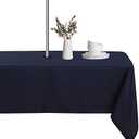 LUSHVIDA Rectangle Outdoor Tablecloth with Umbrella Hole and Zipper, 60x84 Inch Navy, Washable Waterproof Table Cloth Spill Proof Wrinkle Free Table Cover for Patio Spring Summer Picnic BBQS