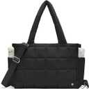 WESTBRONCO Puffer Crossbody Bags for Women Quilted Tote Bag Puffy Weekender Overnight Bag Nylon Shoulder Handbag