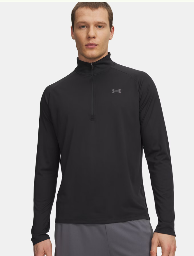 Under Armour Men's Tech 2.0 Men's  ½ Zip Long Sleeve,  XXL, Black/ Charcoal