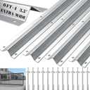 24FT Extra Wide Heavy Duty V Track (6FT4), Sliding Gate Track Compatible with 4&6'' Large V-Groove Rollers,Smooth Sliding Without Colliding with Anchor Bolts, Including Hammer-Type Anchor Bolts