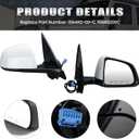 Right Passenger Side Mirror Compatible with Tesla Model Y 2020-2024 Replacement 1594112-00-C 159411200C Power Folding Heated Memory 13 Pins White