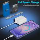 45W Super Fast Charger USB C Android Phone Type C Charger Fast Charging Block with 6.6FT Cord for Samsung Galaxy S26/S26 Ultra/S26+/S25 Ultra/S25/S24 Ultra/S24/S23 Ultra/S22/S21/S20/Note 10, White