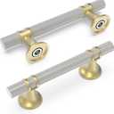 10 Pack 3 Inch Cabinet Pulls knurled Brushed Satin Nickel and Brushed Gold Kitchen Cabinet Handles Aluminum and Zinc Alloy Drawer Pulls Solid Cabinet Hardware