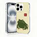 for iPhone 16 Pro Max Case, Animal Print Case for iPhone 16 Pro Max, Scratch Resistant Shockproof Cover, Aesthetic Clear Phone Cover, Hi Frog, Funny Frog Cases（B096）